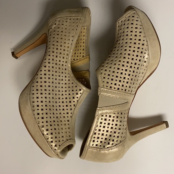 Paul Green Cream Sparkling Heeled Slip On Shoes Size 8 - Picture 7 of 17